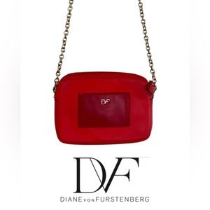 Diane Von Furstenberg DVF Cherry Red Camera Bag Crossbody